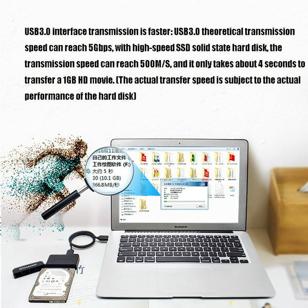 Olmaster External Notebook Hard Drive Adapter Cable Easy Drive Cable USB3.0 to SATA Converter, Style:Hard Disk Dedicated, Size:2.5 Inch