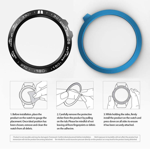 For Garmin Fenix 3/3 HR Smart Watch Steel Bezel Ring, B Version(Black Ring White Letter)