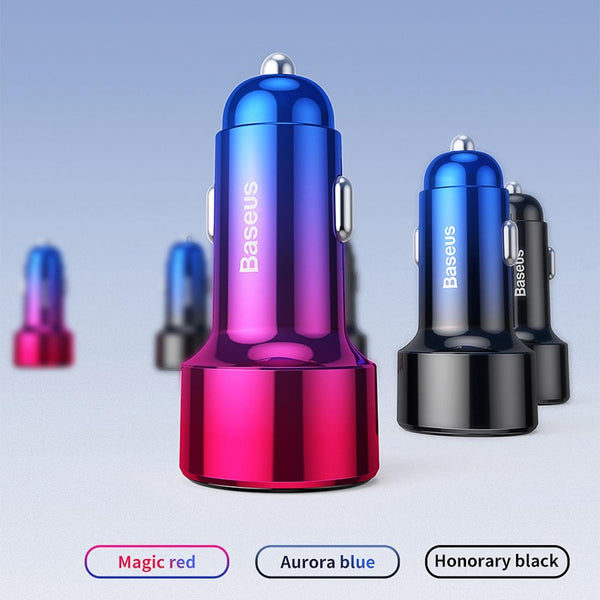 Baseus 45W Dual QC Car Digital Display Intelligent Quick Charge Charger(Black)