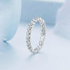 BSR311 Sterling Silver S925 Geometric Twist White Gold Plated Ring(No.8)