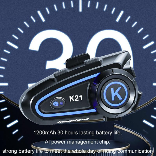 KUQIBAO Motorcycle Helmet Long-lasting Waterproof Bluetooth Headset with Light(Soft Microphone)
