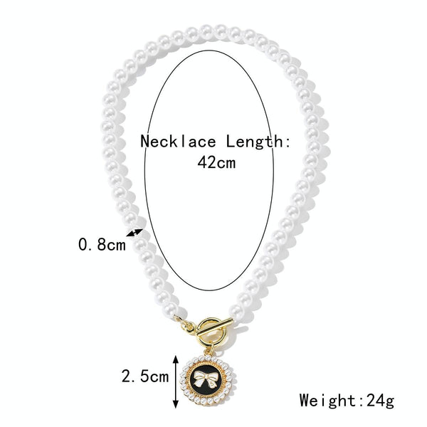 N2209-9 Bow Ladies Temperament Necklace Collarbone Chain