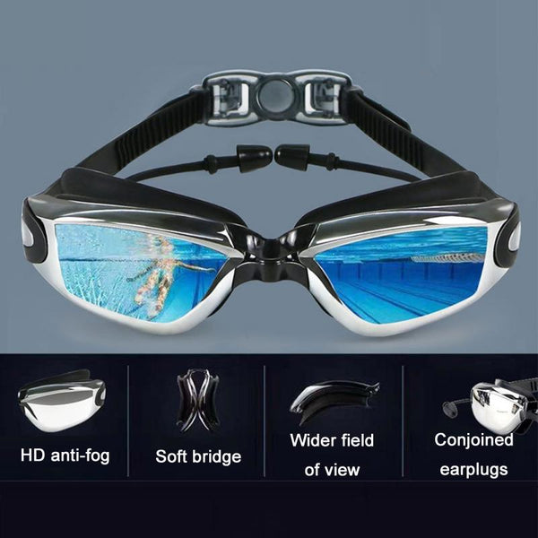 HAIZID Children HD Anti-fog Waterproof Myopia Swimming Goggles, Color: Plating Gray