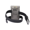 Lambskin Texture Men Phone Universal Double Lattice Waist Bag Leather Case, Size:L(Grey)