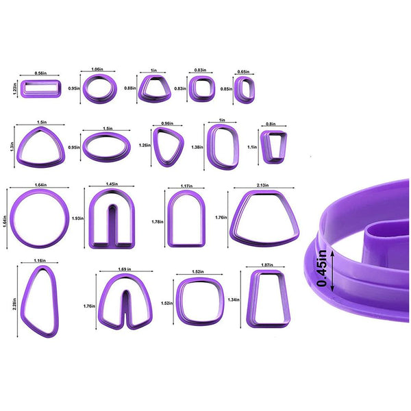 18 In 1 Soft Clay Earring Molds DIY Handmade Clay Cutter Clay Earrings Making Molds(Blue)