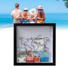 20 x 20cm Travel Shadow Box Frame with Slot for Keepsakes,Money,Ticket(Black)