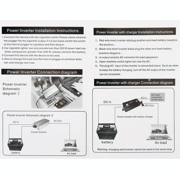 3000W DC 24V to AC 220V Car Multi-functional Sine Wave Power Inverter, Random Color Delivery