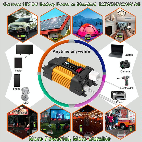 Little Wasp 12V to 110V 6000W Car Power Inverter with LED Display & Dual USB