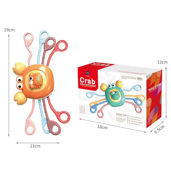 Baby Puzzle Fun Finger Pumping Toys Enlightenment Early Teaching Toys, Style: Cartoon Crab (Orange)