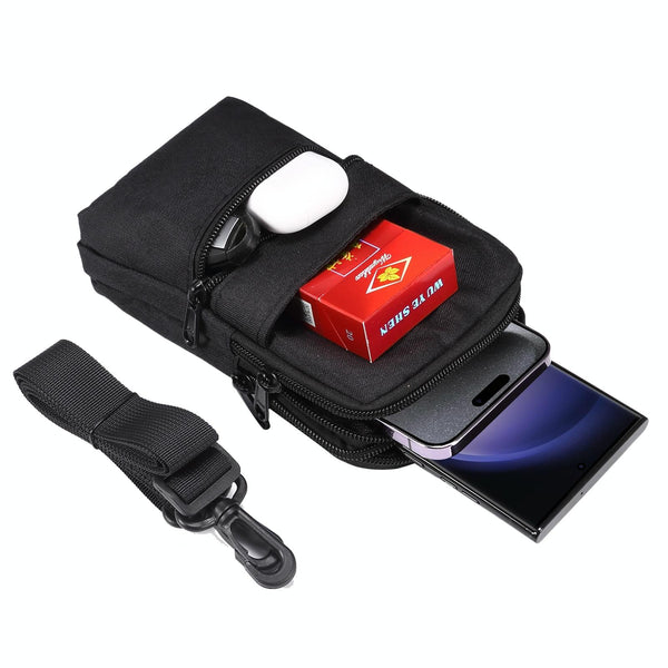 Denim Casual Waist Bag Crossbody Shoulder Bag(Black)