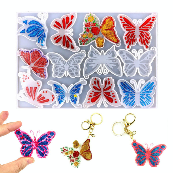 DIY Butterfly Keychain Epoxy Mould(Transparent)