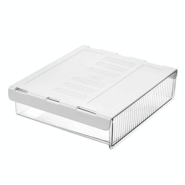Under Desk Invisible Drawer Storage Box Office Student Desk Bottom Stationery Sundry Organizer, Size: Medium(White)