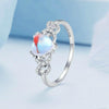 BSR369 Sterling Silver S925 Heart Moonstone Ring(No.6)