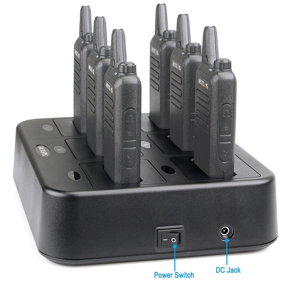 RETEVIS RTC22 Multi-function Six-Way Walkie Talkie Charger for Retevis RT22, EU Plug