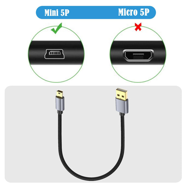 For Garmin GPS Receiver High Speed USB2.0 Version Mini 5 Pin Cable, Length:0.3m