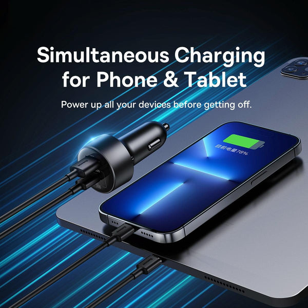 Baseus High Efficiency Pro 30W 2 in 1 Car Cigarette Lighter Expand with 4 Output Ports(Black)