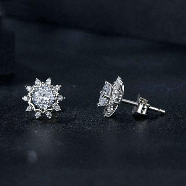 S925 Sterling Silver Plated With White Gold Shining Moissanite Earrings(MSE048)