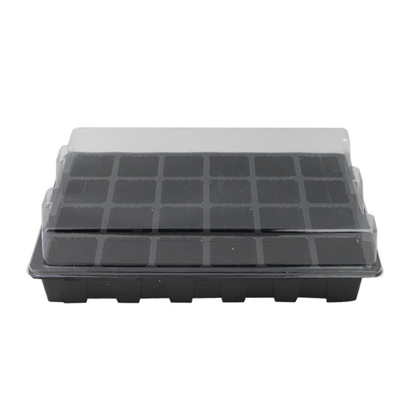 Seedling Tray Sprout Plate 24 Holes Nursery Pots Tray Lids Box For Gardening Bonsai Mini Greenhouse Nursery Plate Three Sets