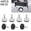 40 PCS Adjustable Foot Pad Furniture Screw Support Stub, M8x25