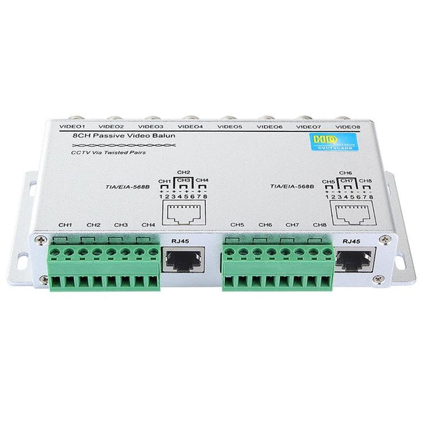 8CH Passive Video Balun CCTV Balun Transmitter Receiver Kit (Silver)