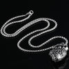 1168 Personalized Titanium Steel Cardiac Pendant Can Be Opened, Color: Steel Color Large+4x60cm Pearl Chain