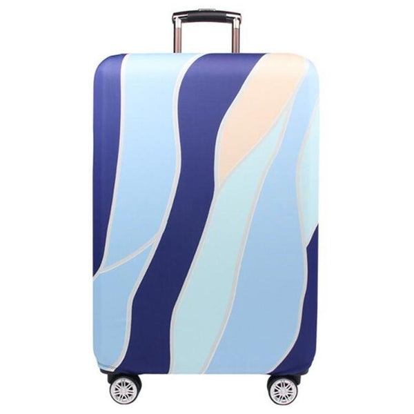 Travel Abrasion-resistant Elastic Luggage Protective Cover Suitcase Dust Covers, Size:29-32 inch(Blue Ripple)