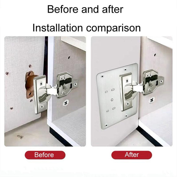 5pcs Cabinet Door Repair Hinge Mounting Plate Hinge Fixing Panel Installing Piece Tool, Size: 80 x 80mm