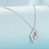 S925 Sterling Silver Platinum Plated Square Geometric Sparkling Necklace(SCN517)
