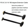PCI-E 3.0 1X 180-degree Graphics Card Wireless Network Card Adapter Block Extension Cable, Length: 50cm
