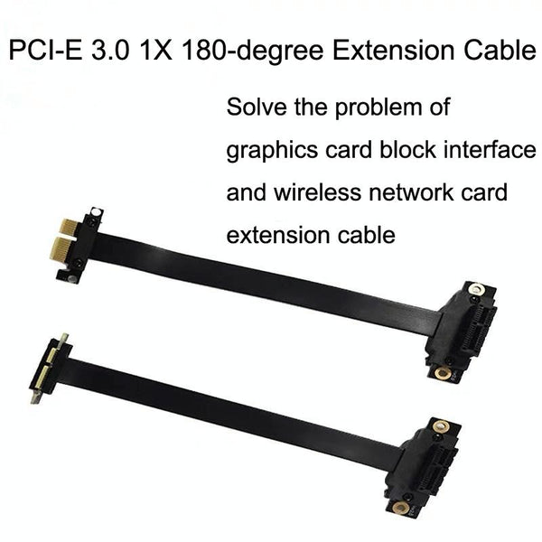 PCI-E 3.0 1X 180-degree Graphics Card Wireless Network Card Adapter Block Extension Cable, Length: 50cm