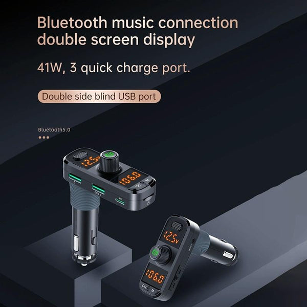 BC70 Car Bluetooth 5.0 FM Transmitter Radio Adapter Dual Display Wireless Handsfree Call MP3 Music Player QC3.0 PD USB Charger