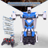 1023 4 Channels Remotely Deformed Car Toy Car(Blue)