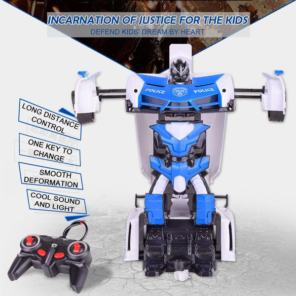 1023 4 Channels Remotely Deformed Car Toy Car(Blue)