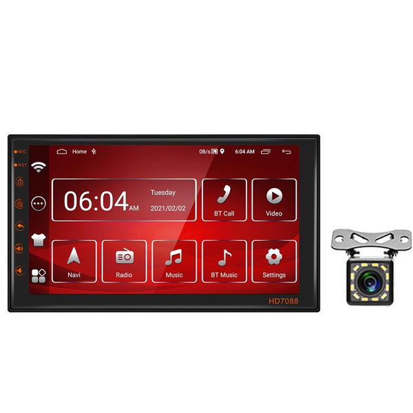 A2769 7 Inch Android Navigation WIFI Version 2+16G Vehicle Machine Central Control Large Screen, Spec: Standard+12Lights Camera