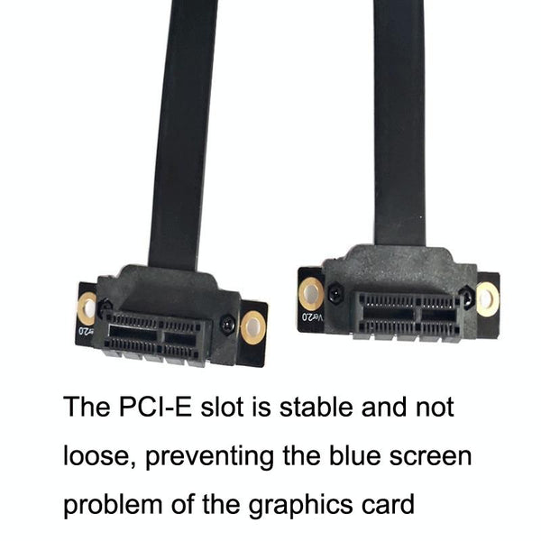 PCI-E 3.0 1X 180-degree Graphics Card Wireless Network Card Adapter Block Extension Cable, Length: 20cm