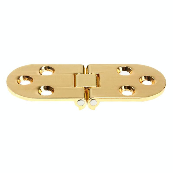 Cabinet Door Folding Hinge Thickened Zinc Alloy Half Round Table Flip Hinge, Color: Gold