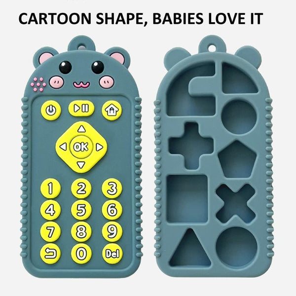 Cartoon Reomte Baby Teething Toys Silicone Baby Teether for Newborn Toddlers Infants, Style: Bear Black
