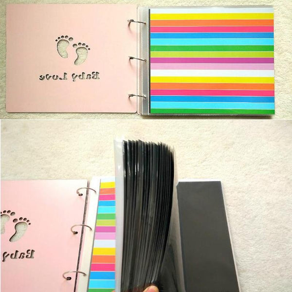 Wooden Cover Baby Growth Commemorative Album Creative Manual Paste Album Book(Pink Growing Tree)