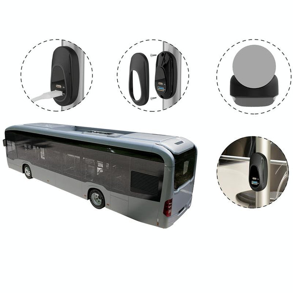 12-24V Bus Handlebar Installed USB Fast Charging Charger, Specifications: 2U+C 2.1A+2.1A+2.1A