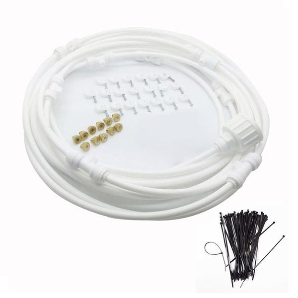 Outdoor Lawn Garden PE Hose Mist Watering Line Misting Cooling System with 21 x Mist Nozzles, Length: 15m (White)