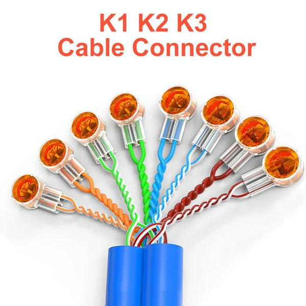 K1 100pcs /Pack Network Cable Telephone Line Connector Moisture-Proof Waterproof Wiring Terminals