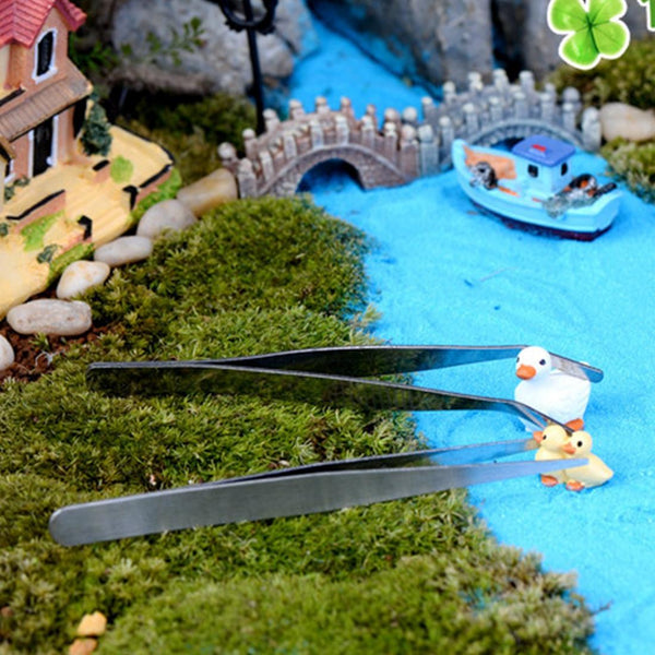 10 PCS Stainless Steel Plants Cleaner Tool Crooked Tweezer Plants Cleaning Tool Aquarium Maintenance Tools Marine Aquarium Live Plants Tweezers,Length:12cm