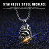 1168 Personalized Titanium Steel Cardiac Pendant Can Be Opened, Color: Steel Color Large+4x60cm Pearl Chain
