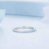 BSR335 Sterling Silver S925 Geometric Opal Nanite White Gold Plated Ring(No.7)