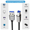 JUNSUNMAY USB 3.0 Male to USB 3.0 Male Cord Cable Compatible with Docking Station, Length:0.3m