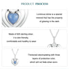 S925 Sterling Silver Platinum Plated Luminous Love Heart Necklace(BSN375)