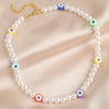 Angel Eyes Pendant Layered Necklace, Model: N2106-5 Colorful Eyes