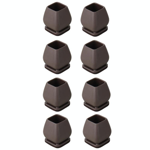 0.75 inch 8pcs /Set 15 Degree Tilt Table And Chair Feet One-Piece Shock-Absorbing Protective Cover For Chairs(Square)