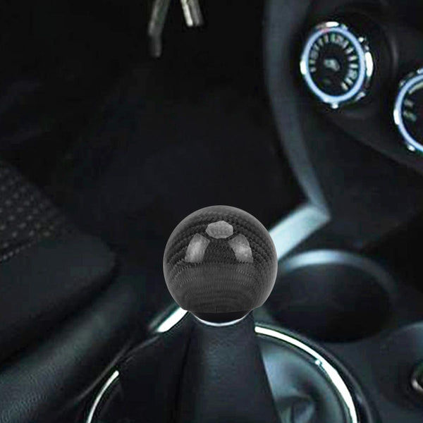 Universal Vehicle Car Shifter Cover Manual Automatic Carbon Fiber Ball Gear Shift Knob (Black)