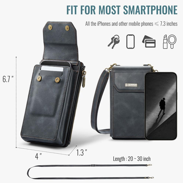CaseMe Me40 Vertical Multifunctional Shoulder Crossbody Phone Bag(Black)